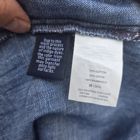 J. Crew Blue Denim Off-Shoulder Dress - Picture 9 of 9